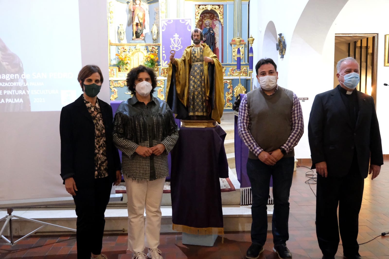 El Taller de Restauración del Cabildo recupera la talla de San Pedro de Tazacorte