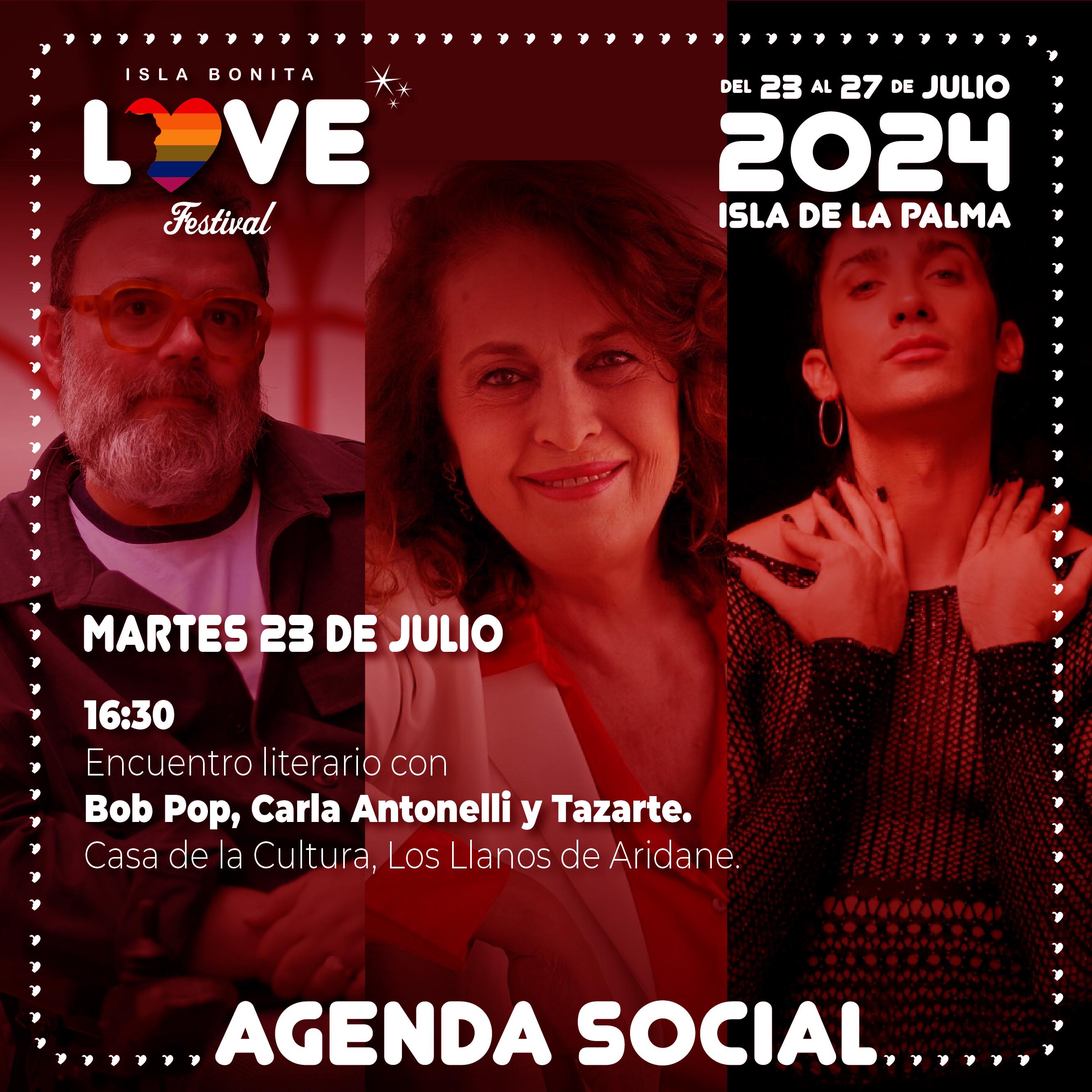 Bob Pop, Carla Antonelli y Tazarte protagonizan un encuentro literario en el marco del Love Festival