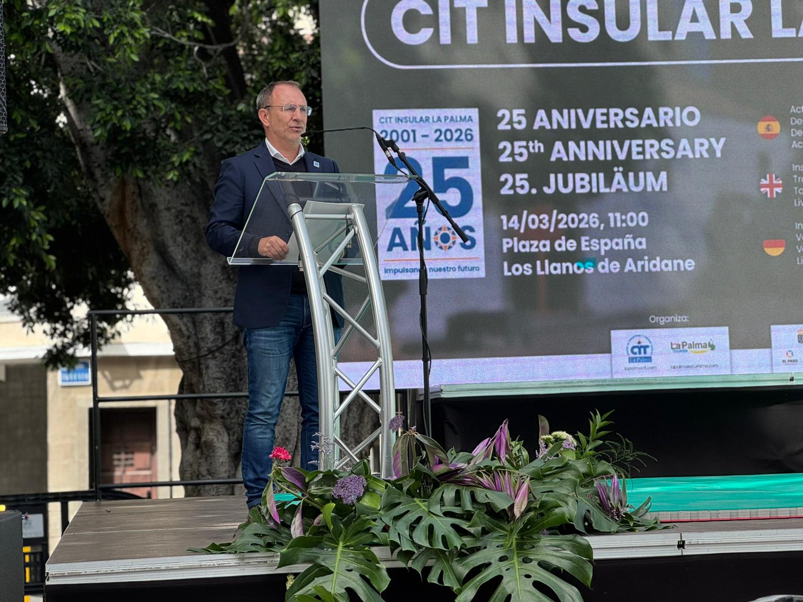 El presidente Sergio Rodríguez en el aniversario del CIT Insular.