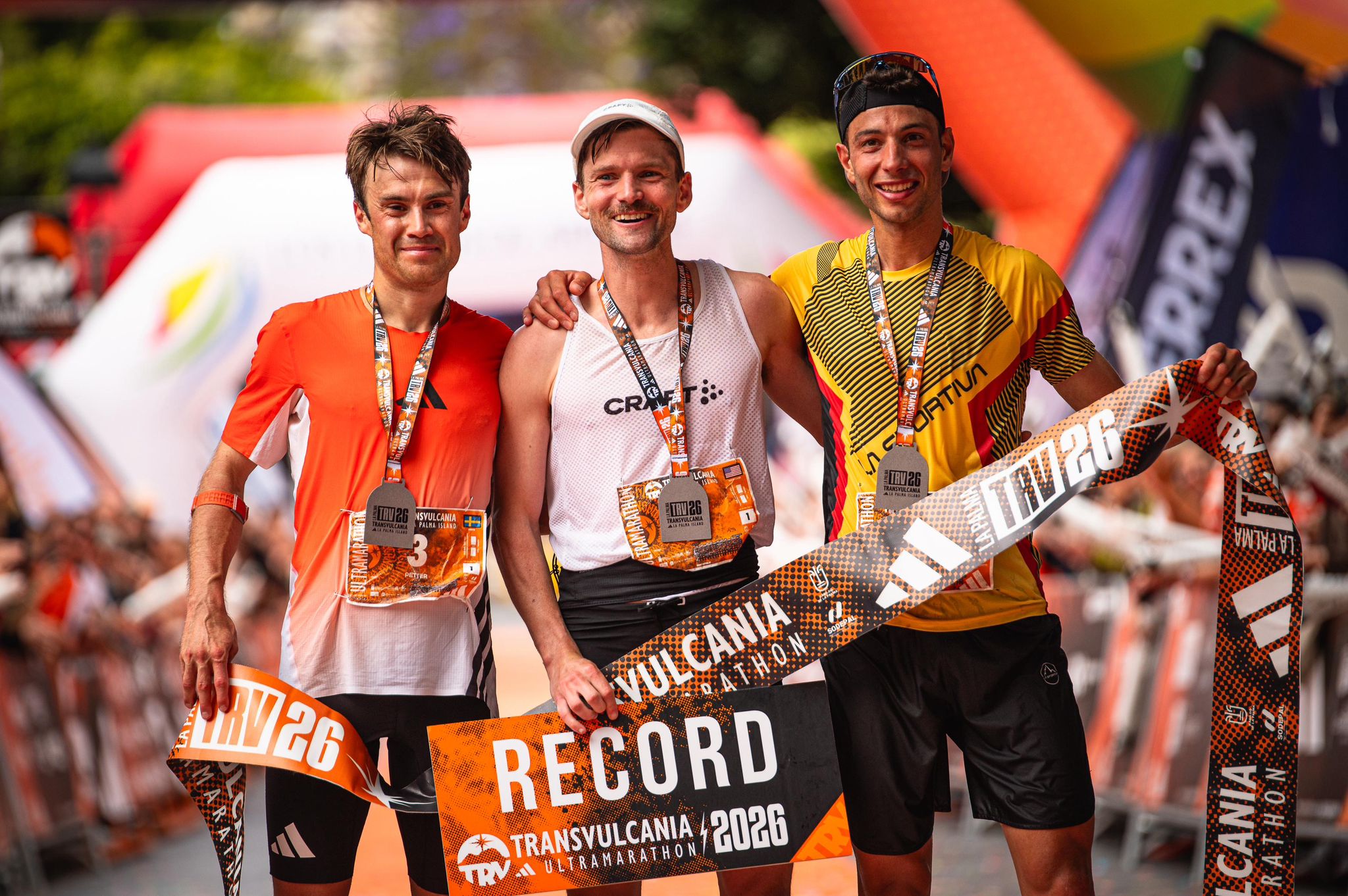 Podio de la Ultramaratón de la Transvulcania adidas.