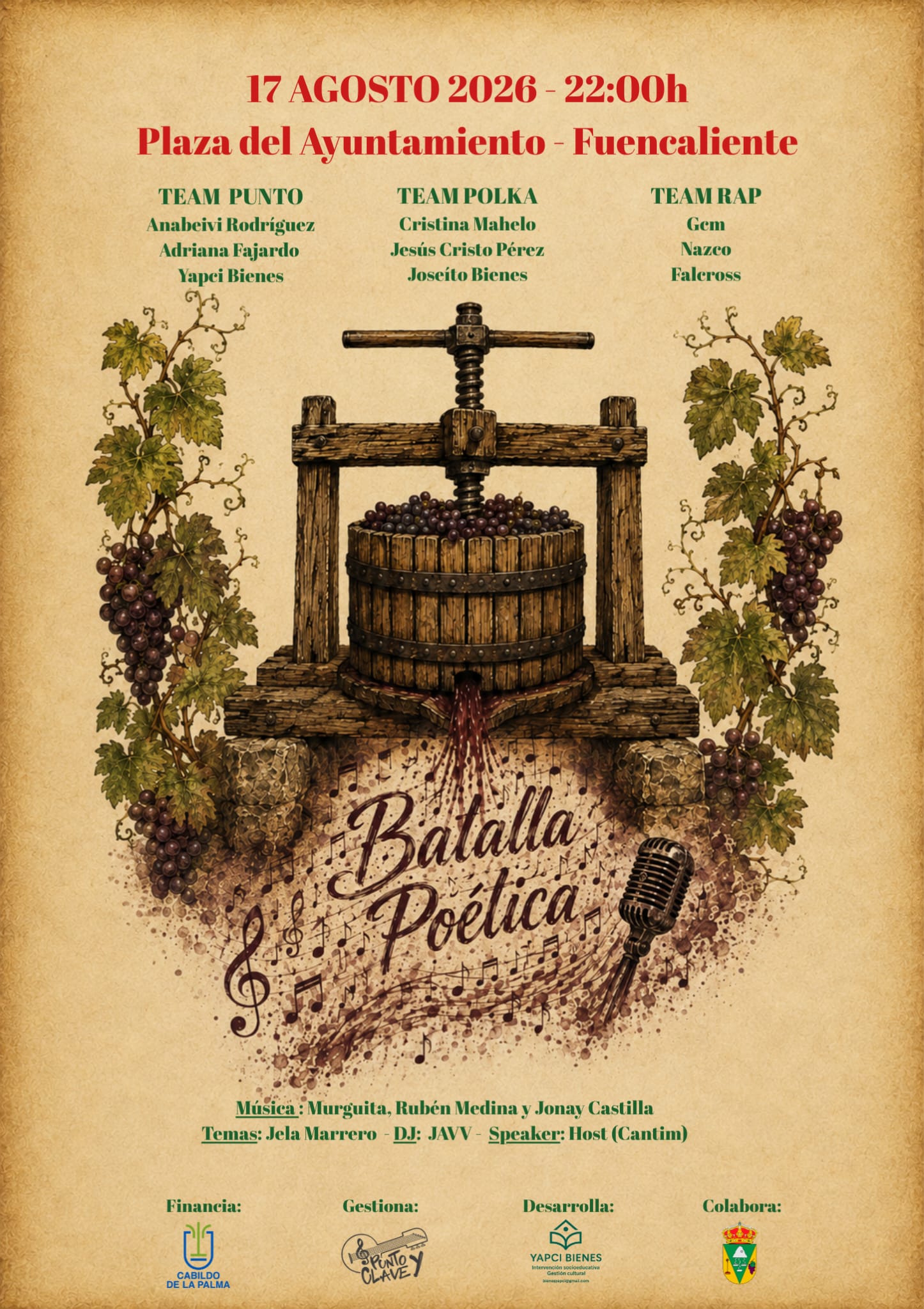 El Cabildo de La Palma respalda la ´Batalla Poética´, un espectáculo que reúne la polka y el rap