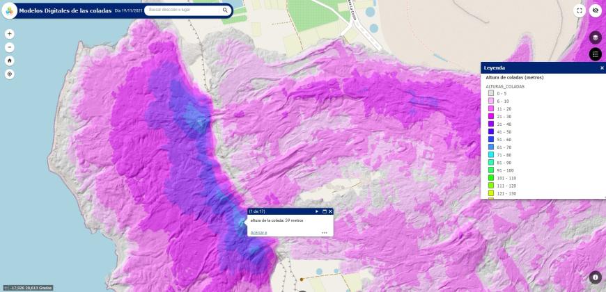 Innovación crea una aplicación para conocer el tamaño de la elevación de las coladas y contribuir en la planificación de nuevas infraestructuras