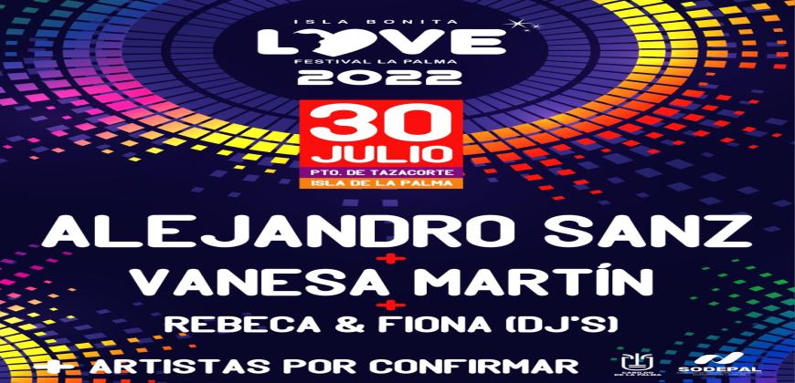 Sodepal saca a la venta las entradas del macroconcier-to del Love Festival, con Alejandro Sanz y Vanesa Mar-tín como primeros artistas confirmados