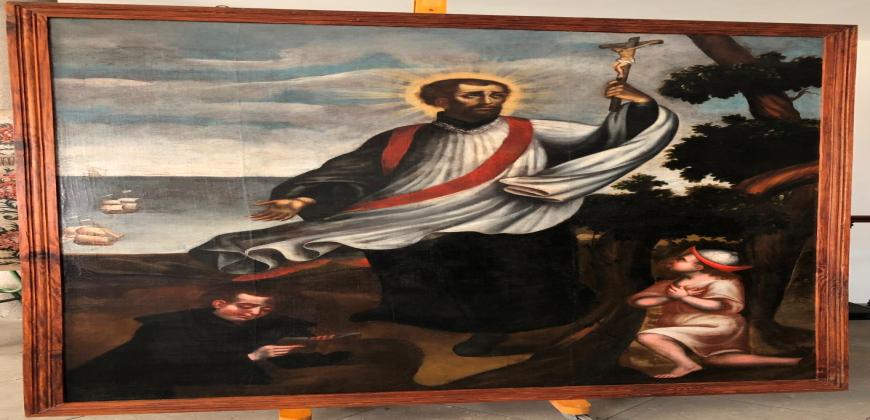 El Cabildo culmina la restauración de un cuadro de San Francisco Javier de la ermita de La Concepción en Breña Alta
