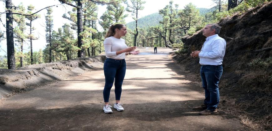 Las obras de mejora de la pista forestal Fran Santana entran en la recta final