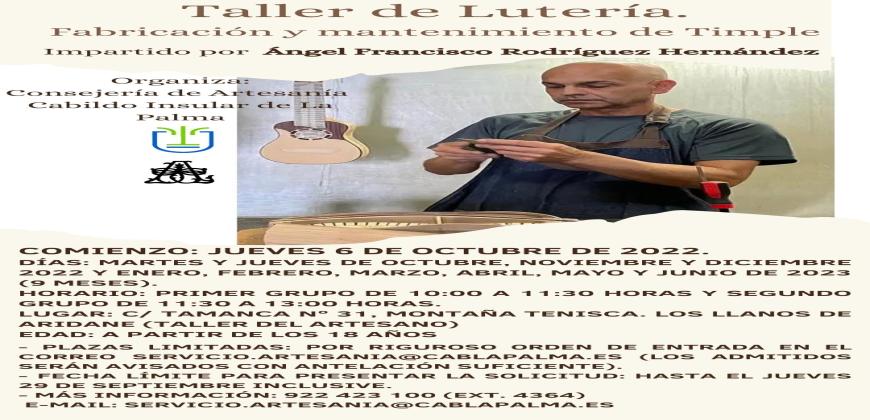 El Cabildo promueve la artesanía en la juventud palmera con un taller de lutería