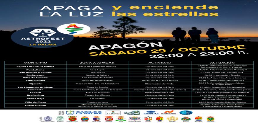 La Palma apaga la luz en 14 lugares emblemáticos de la isla para concienciar sobre la protección del cielo