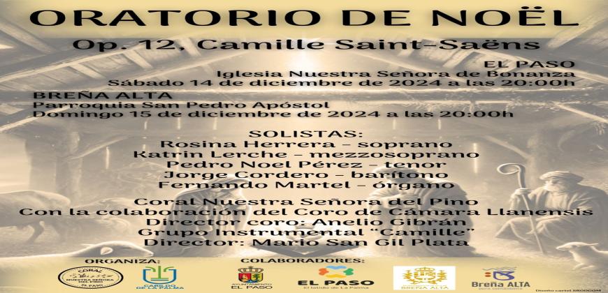 El Oratorio de Noël de Saint-Saëns se representará este fin de semana en El Paso y Breña Alta