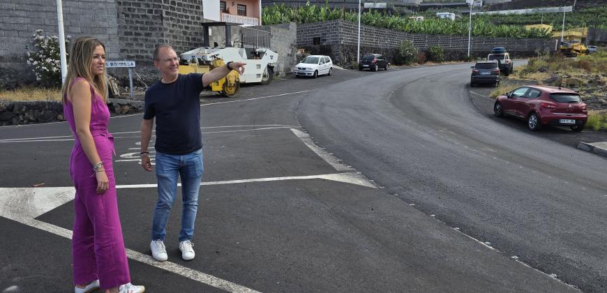 El presidente Sergio Rodríguez y la consejera Miriam Perestelo en Puerto Naos