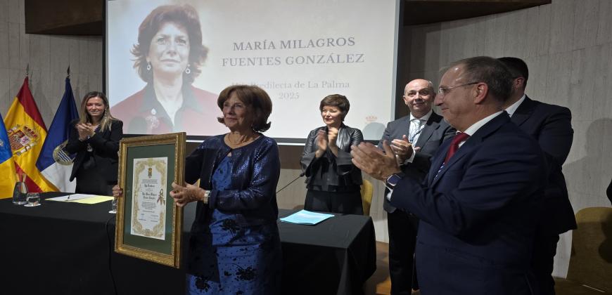 María Milagros Fuentes González es nombrada como Hija Predilecta de La Palma.